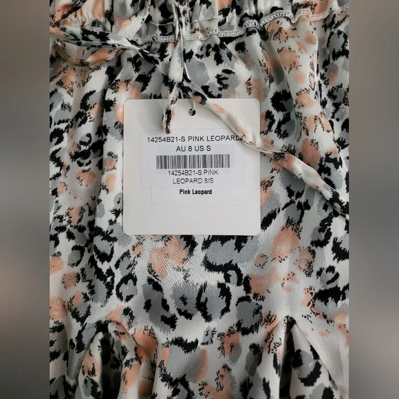 💕Selfie flounce pink leopard print ruffle hem skirt Size S - Picture 6 of 7